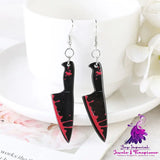 Blood Kitchen Knife Scissors Earrings