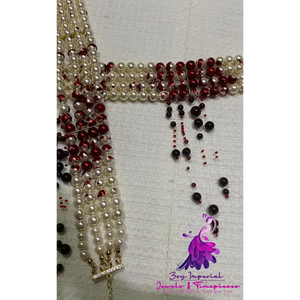 Bloody Pearl Necklace Show Style Halloween Three Layers