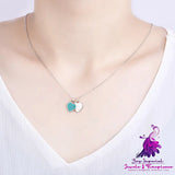 Heart Drop Oil Blue Clavicle Chain Necklace