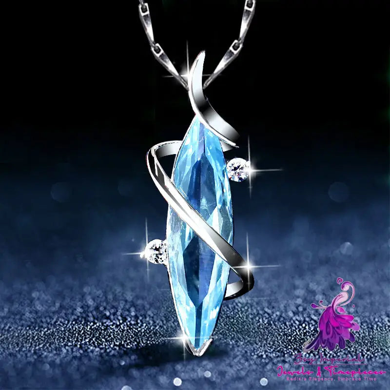 Blue Crystal Retro Dignified Pendant