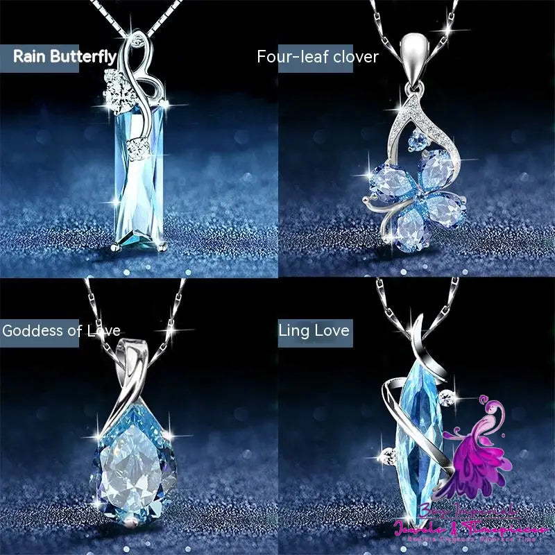 Blue Crystal Retro Dignified Pendant