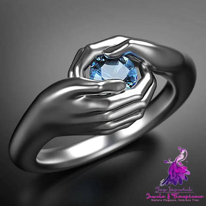 Exquisite Blue Crystal Zircon Ring