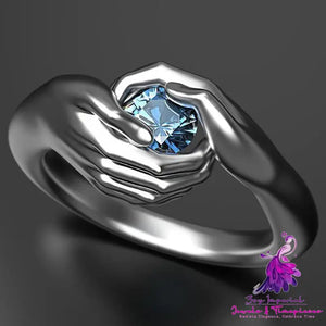 Exquisite Blue Crystal Zircon Ring