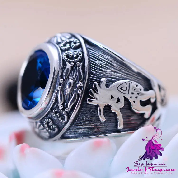 Silver Personalized Totem Men’s Ring