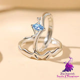 Blue Diamond Crown Ring