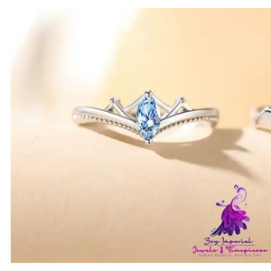 Blue Diamond Crown Ring