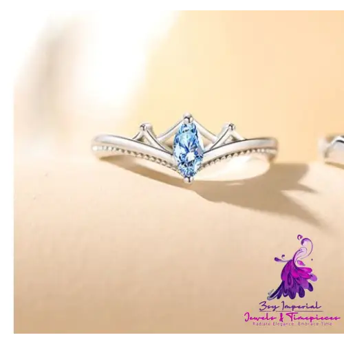 Blue Diamond Crown Ring