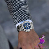 Diamond Blue Face Men’s Large Square Dial Watch