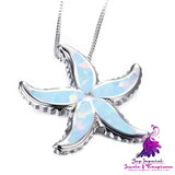 Personality Blue Starfish Pendant