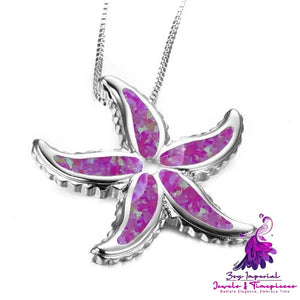 Personality Blue Starfish Pendant