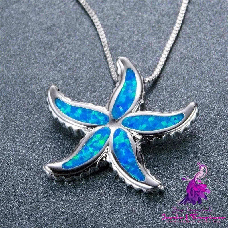 Personality Blue Starfish Pendant