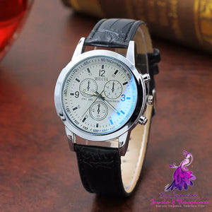 Fashion Blue Glass Belt Men’s Quartz Watch