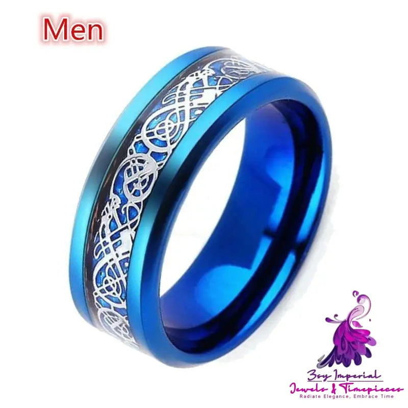 Fashion Blue And Gold Pair Ring