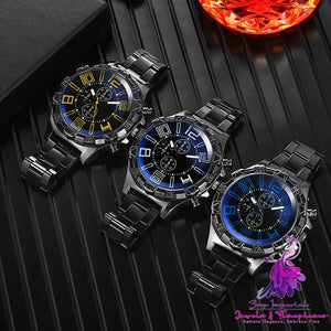 Blue Light Luminous Steel Belt Watch