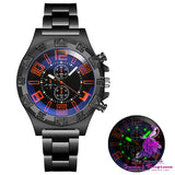 Blue Light Luminous Steel Belt Watch