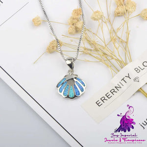 Blue Opal Shell Necklace