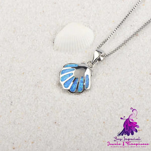 Blue Opal Shell Necklace