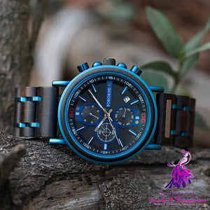 Blue Wood Sports Men’s Watch