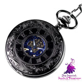 Retro Flip Roman Mechanical Pocket Watch