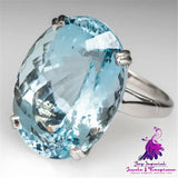 Blue Topaz Diamond Inlaid Engagement Ring