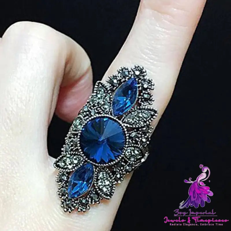 Fashion Women’s Jewelry Plated With Blue Zircon Ring