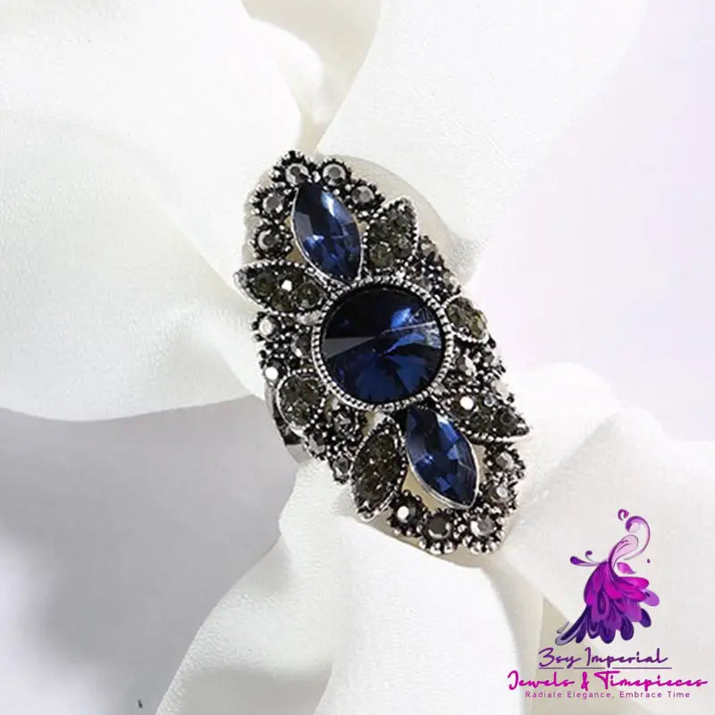 Fashion Women’s Jewelry Plated With Blue Zircon Ring