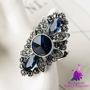 Fashion Women’s Jewelry Plated With Blue Zircon Ring