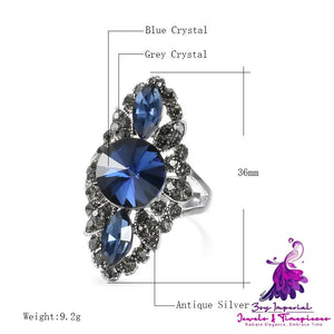 Fashion Women’s Jewelry Plated With Blue Zircon Ring