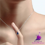 Silver-plated Blue Zircon Necklace