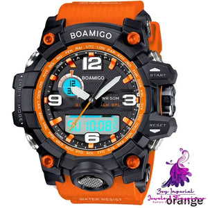 BOAMIGO Sports Dual Display LED Quartz Watch