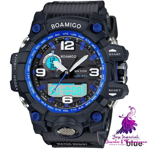 BOAMIGO Sports Dual Display LED Quartz Watch