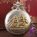 Boat Flip Large Quartz Pocket Watch