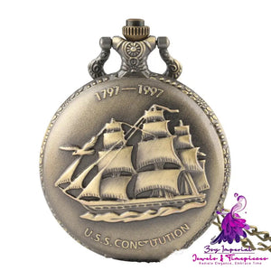 Boat Flip Large Quartz Pocket Watch