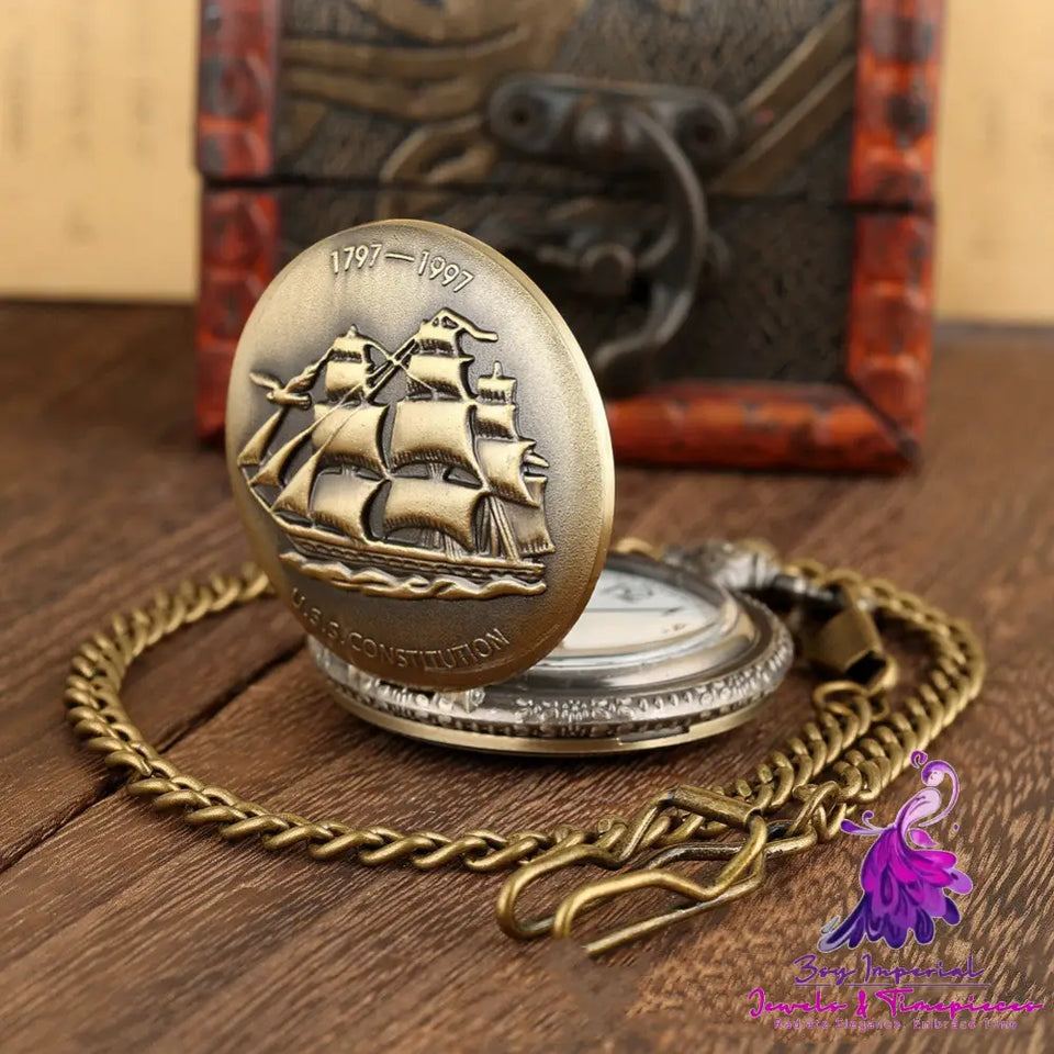 Boat Flip Large Quartz Pocket Watch