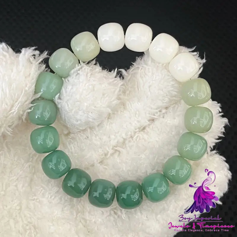 Simple White Jade Bodhi Bracelet