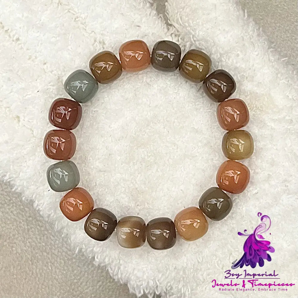 Chen Seed White Jade Bodhi Root Bracelet