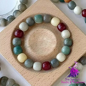 Chen Seed White Jade Bodhi Root Bracelet