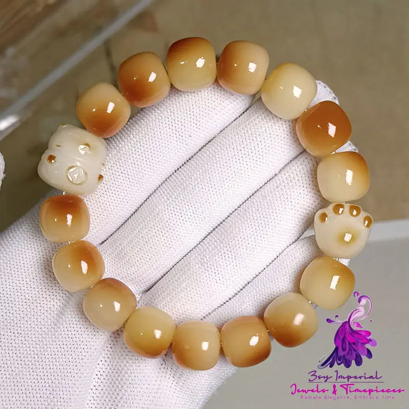 Simple Bodhi Root Disc Play Bracelet