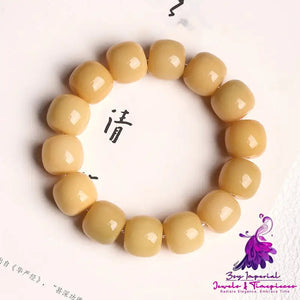 Women’s Fashion White Jade Bodhi Root Hand Bracelet