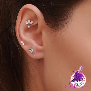 Bone Stud Earrings Nose Ring Set