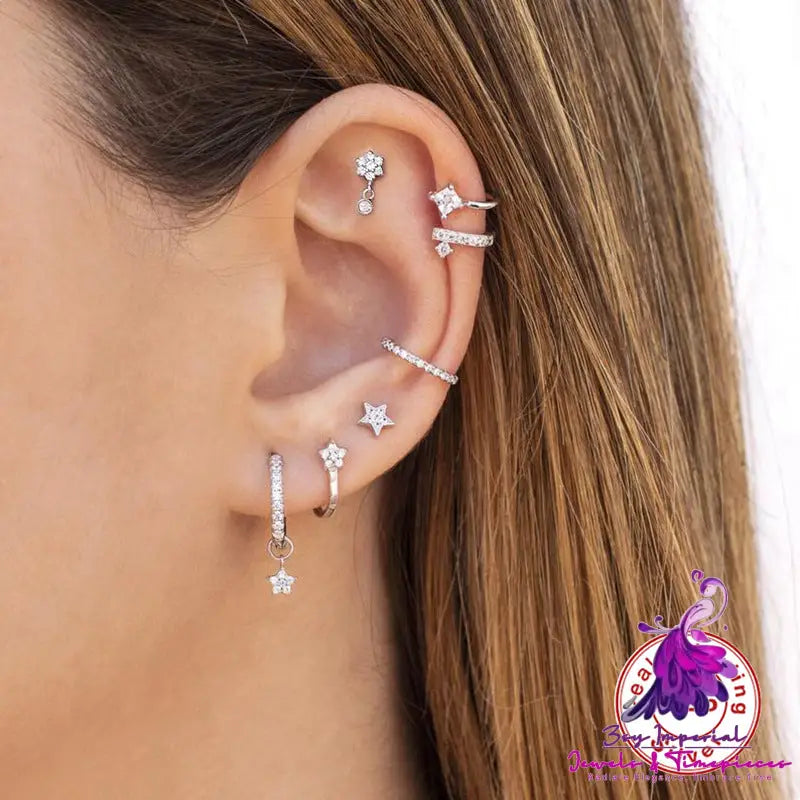 Bone Stud Earrings Nose Ring Set