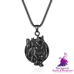 Vintage Wolf Titanium Steel Necklace