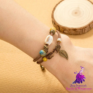 Bohemian Hand-Woven Cowhide Rope Bracelet