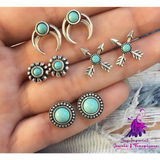 Bohemian Turquoise Ear Studs