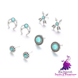 Bohemian Turquoise Ear Studs