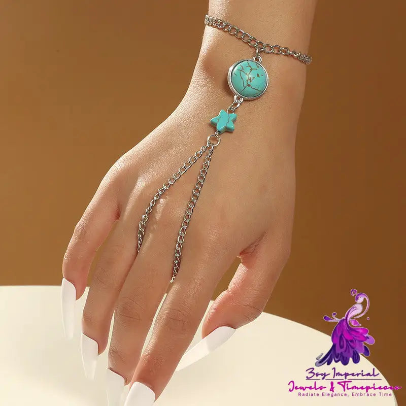 Bohemian Simple Turquoise Chain Finger Chain Women