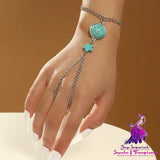 Bohemian Simple Turquoise Chain Finger Chain Women