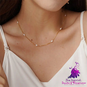 Bohemian Gold Plated Pearl Necklace