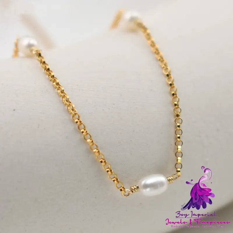 Bohemian Gold Plated Pearl Necklace