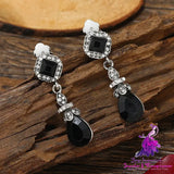 Bohemian Square Water Drop Earrings